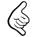 Call Me Hand Gesture (Monotone) Free Open-Source SVG Icon