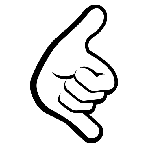 Call Me Hand Gesture (Monotone) Free Open-Source SVG Icon (Emoji One (Monotone))