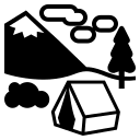 Camping Adventure (Monotone) Free Open-Source SVG Icon