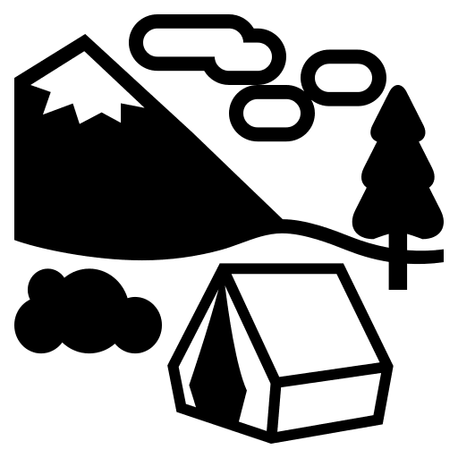 Camping Adventure (Monotone) Free Open-Source SVG Icon (Emoji One (Monotone))