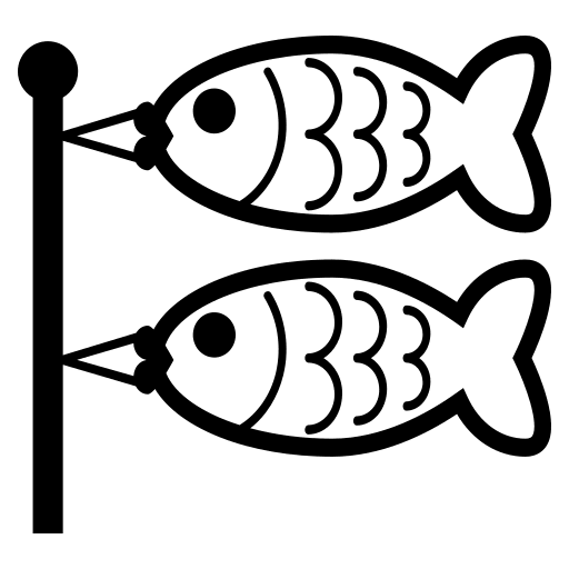 Carp Streamer (Monotone) Free Open-Source SVG Icon (Emoji One (Monotone))