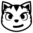 Cat Face with Wry Smile (Monotone) Free Open-Source SVG Icon