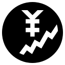 Increasing Chart with Yen Currency (Monotone) Free Open-Source SVG Icon