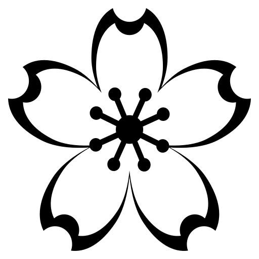 Cherry Blossom Flower (Monotone) Free Open-Source SVG Icon (Emoji One (Monotone))