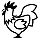 Chicken Emoji (Monotone) Free Open-Source SVG Icon