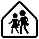 Children Crossing Sign (Monotone) Free Open-Source SVG Icon