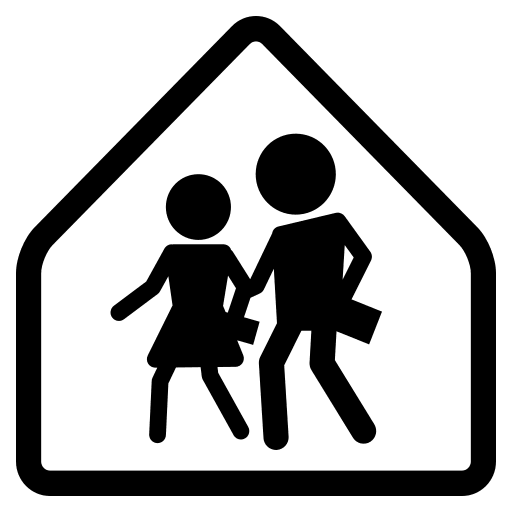 Children Crossing Sign (Monotone) Free Open-Source SVG Icon (Emoji One (Monotone))