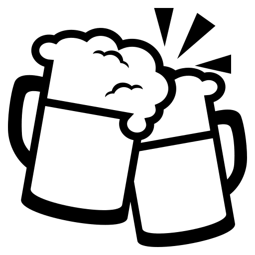 Clinking Beer Mugs (Monotone) Free Open-Source SVG Icon (Emoji One (Monotone))