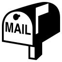 Closed Mailbox with Raised Flag (Monotone) Free Open-Source SVG Icon