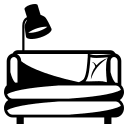 Couch and Lamp (Monotone) Free Open-Source SVG Icon