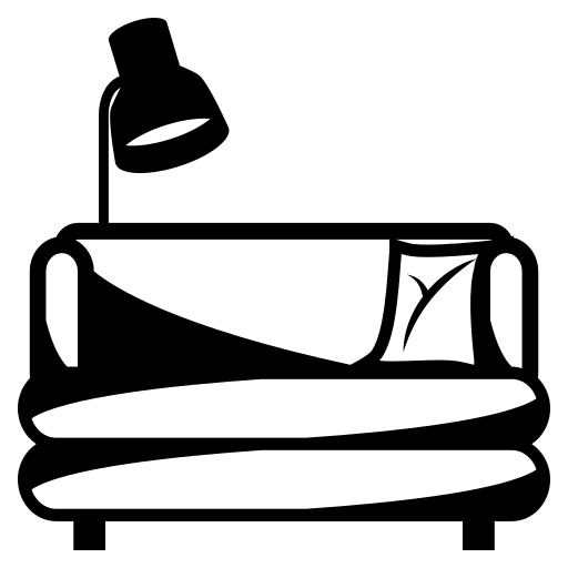 Couch and Lamp (Monotone) Free Open-Source SVG Icon (Emoji One (Monotone))