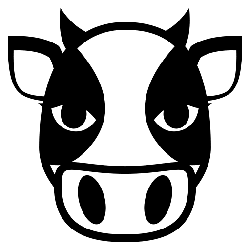 Cow Face Emoji Free Open-Source SVG Icon (Emoji One (Monotone))