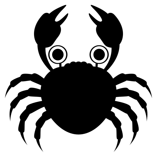 Crab (Monotone) Free Open-Source SVG Icon (Emoji One (Monotone))