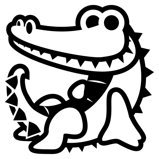 Crocodile Animal (Monotone) Free Open-Source SVG Icon (Emoji One (Monotone))