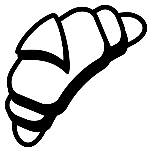 Croissant Pastry (Monotone) Free Open-Source SVG Icon (Emoji One (Monotone))