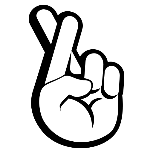 Crossed Fingers Gesture (Monotone) Free Open-Source SVG Icon (Emoji One (Monotone))