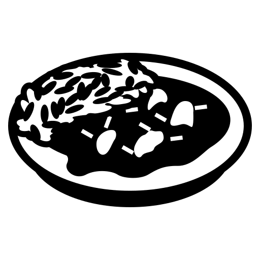 Curry Rice Dish (Monotone) Free Open-Source SVG Icon (Emoji One (Monotone))