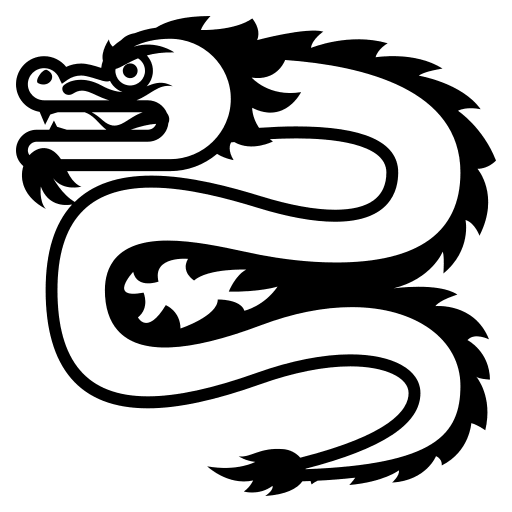 Dragon Symbol (Monotone) Free Open-Source SVG Icon (Emoji One (Monotone))