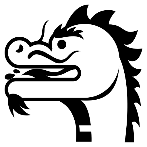 Dragon Face (Monotone) Free Open-Source SVG Icon (Emoji One (Monotone))