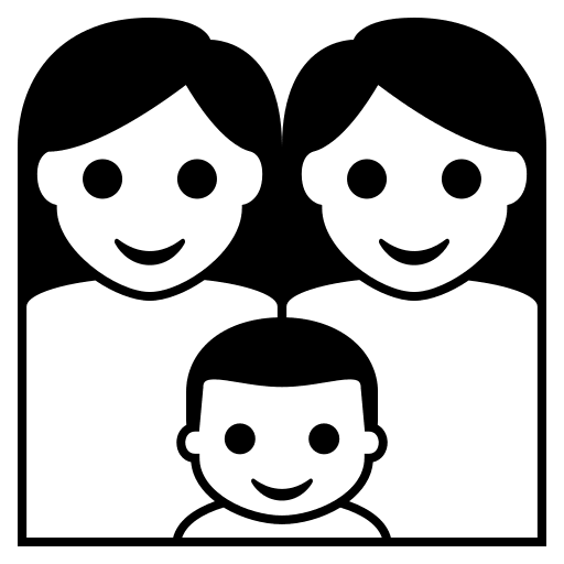 Woman and Boy Family (Monotone) Free Open-Source SVG Icon (Emoji One (Monotone))