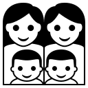 Family of Two Women and Two Boys (Monotone) Free Open-Source SVG Icon