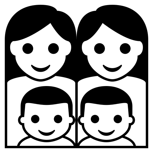 Family of Two Women and Two Boys (Monotone) Free Open-Source SVG Icon (Emoji One (Monotone))