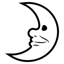 First Quarter Moon Face (Monotone) Free Open-Source SVG Icon