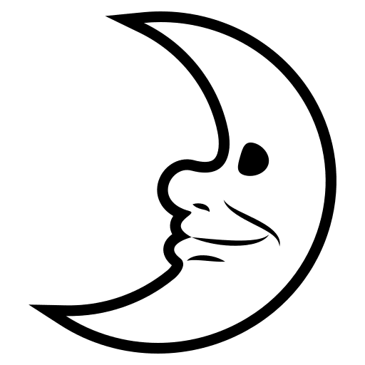 First Quarter Moon Face (Monotone) Free Open-Source SVG Icon (Emoji One (Monotone))