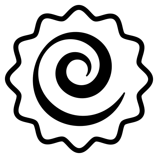 Fish Cake with Swirl (Monotone) Free Open-Source SVG Icon (Emoji One (Monotone))