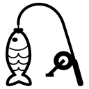 Fishing Pole (Monotone) Free Open-Source SVG Icon