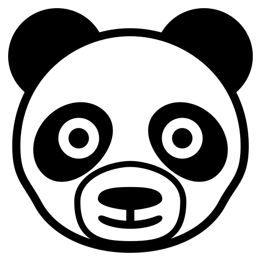 Panda Face (Monotone) Free Open-Source SVG Icon (Emoji One (Monotone))