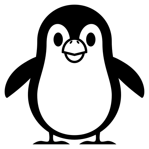 Penguin Character (Monotone) Free Open-Source SVG Icon (Emoji One (Monotone))