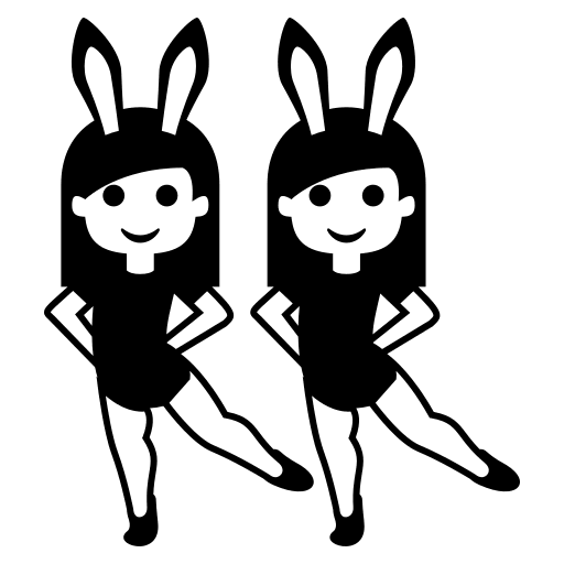 People with Bunny Ears (Monotone) Free Open-Source SVG Icon (Emoji One (Monotone))