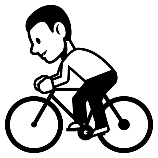 Biking Person (Monotone) Free Open-Source SVG Icon (Emoji One (Monotone))