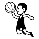 Bouncing Ball Player (Monotone) Free Open-Source SVG Icon