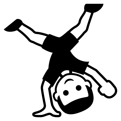 Person Cartwheeling (Monotone) Free Open-Source SVG Icon (Emoji One (Monotone))