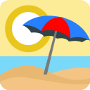 Beach with Umbrella (Emoji One) Free Open-Source SVG Icon