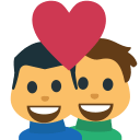 Couple with Heart (Man-Man) Free Open-Source SVG Icon