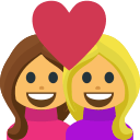 Woman-Woman Couple with Heart Free Open-Source SVG Icon