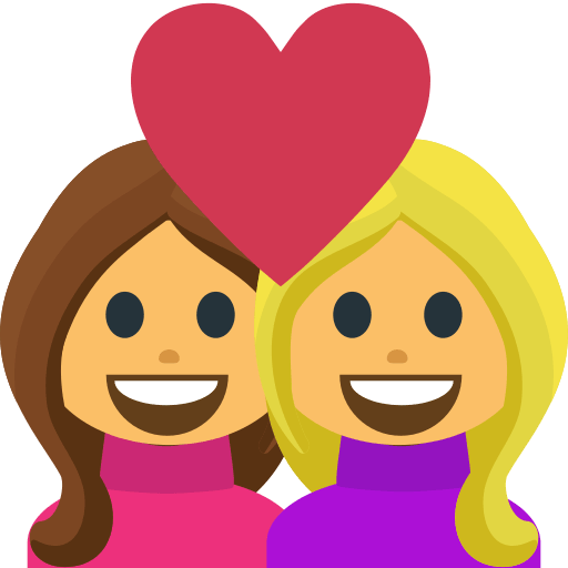 Woman-Woman Couple with Heart Free Open-Source SVG Icon (Emoji One (v1))