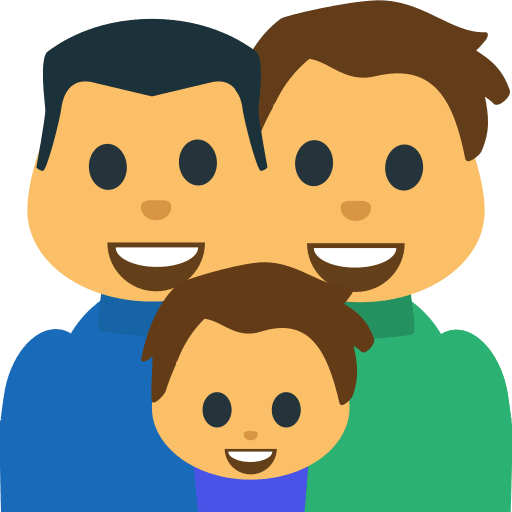 Family with Two Men and a Boy Free Open-Source SVG Icon (Emoji One (v1))