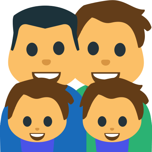 Family of Two Men and a Boy Free Open-Source SVG Icon (Emoji One (v1))