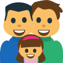 Family with Two Men and a Girl (Emoji One) Free Open-Source SVG Icon