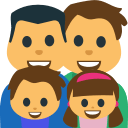 Family with Two Men, Girl, and Boy Free Open-Source SVG Icon