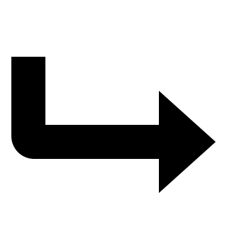 Level Down Arrow (Entypo+) Free Open-Source SVG Icon (Entypo+)