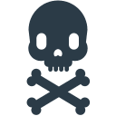 Black Skull and Crossbones Symbol Free Open-Source SVG Icon