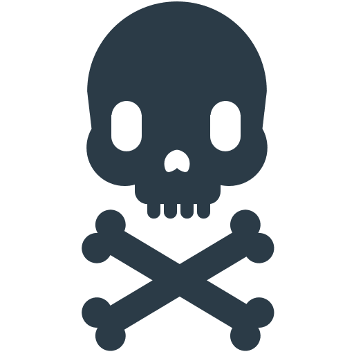 Black Skull and Crossbones Symbol Free Open-Source SVG Icon (Firefox OS Emoji)