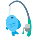 Fishing Pole and Fish (Firefox OS Emoji) Free Open-Source SVG Icon