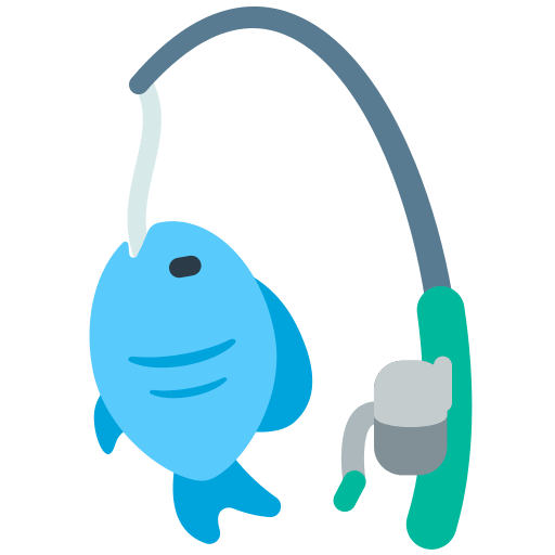 Fishing Pole and Fish (Firefox OS Emoji) Free Open-Source SVG Icon (Firefox OS Emoji)