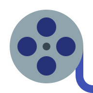 Film Reel (Flat Color) Free Open-Source SVG Icon